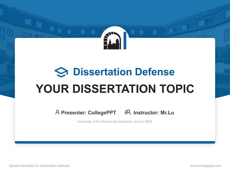 University of the German Bundesbank Graduation Thesis Defense PPT Template4:3 ratio PPT effect preview image7