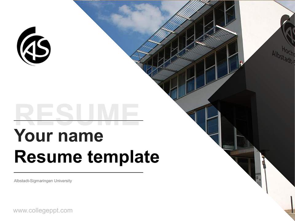 Albstadt-Sigmaringen University Resume PPT Template4:3 ratio PPT effect preview image5