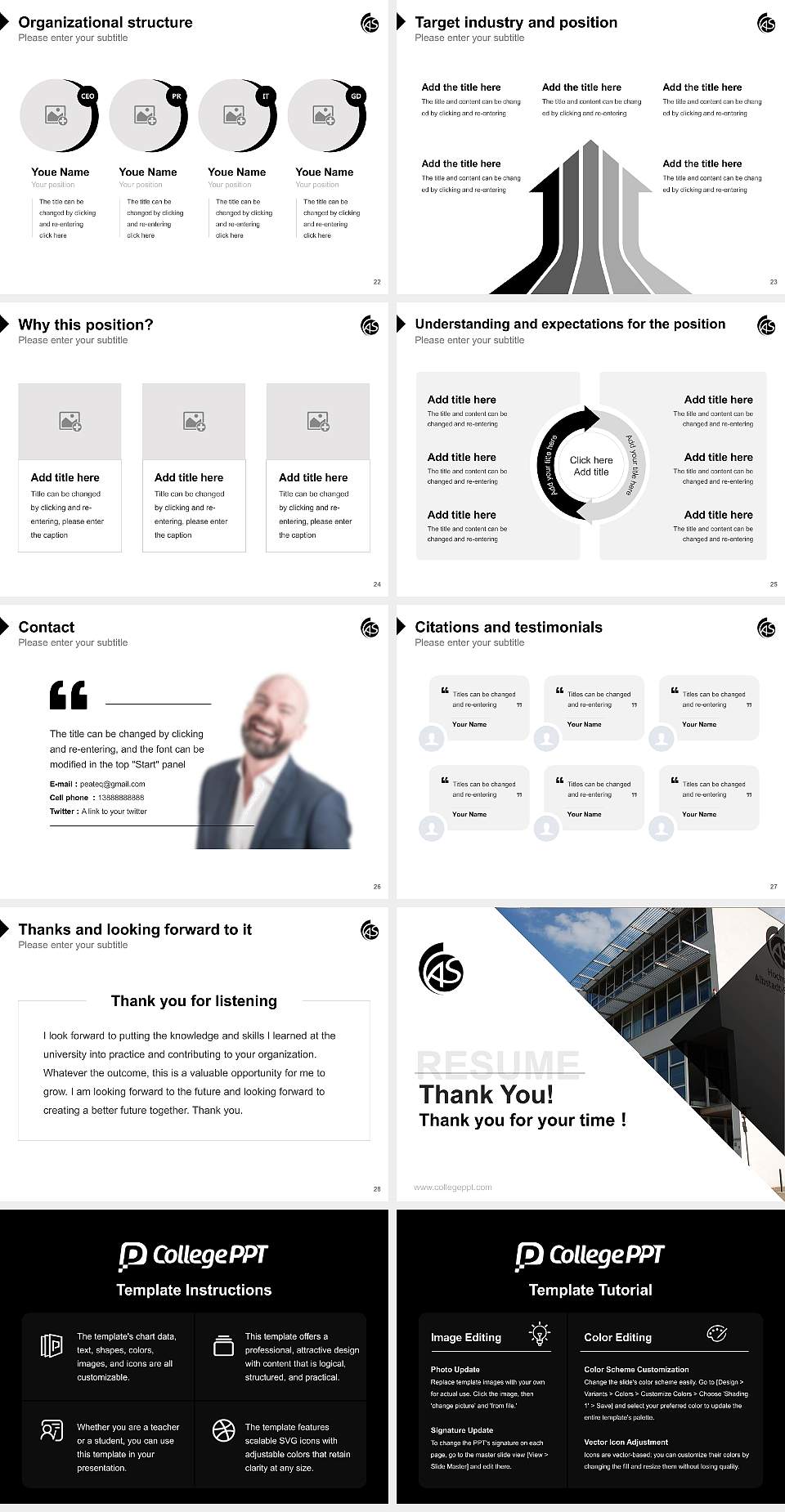 Albstadt-Sigmaringen University Resume PPT Template4:3 ratio PPT effect preview image4