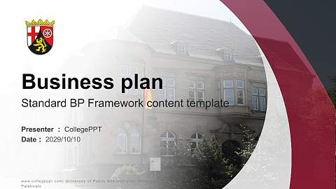 University of Public Administration Rhineland-Palatinate Competition/Entrepreneurship Contest PPT Template