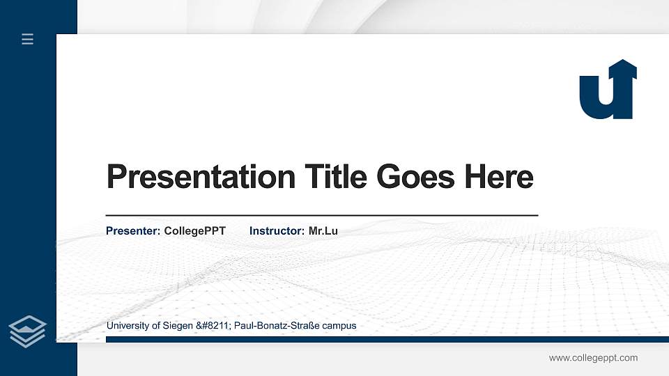 University of Siegen – Paul-Bonatz-Straße campus Thesis Proposal/Graduation Defense PPT Template16:9 ratio PPT effect preview image