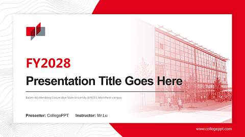 Baden-Württemberg Cooperative State University – Mannheim campus Academic Presentation/Research Findings Report PPT Template