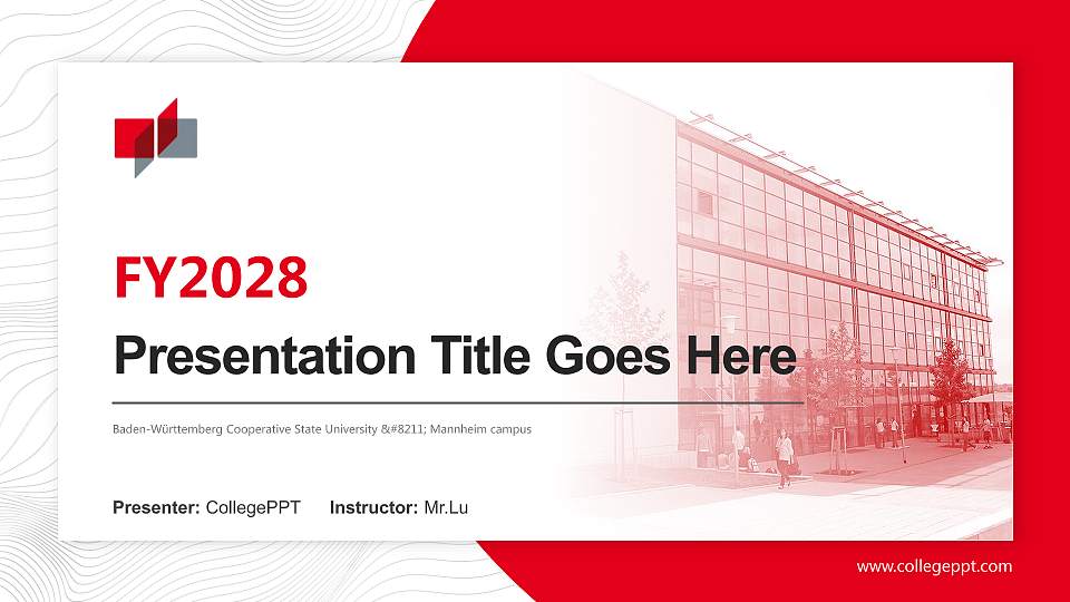 Baden-Württemberg Cooperative State University – Mannheim campus Academic Presentation/Research Findings Report PPT Template16:9 ratio PPT effect preview image