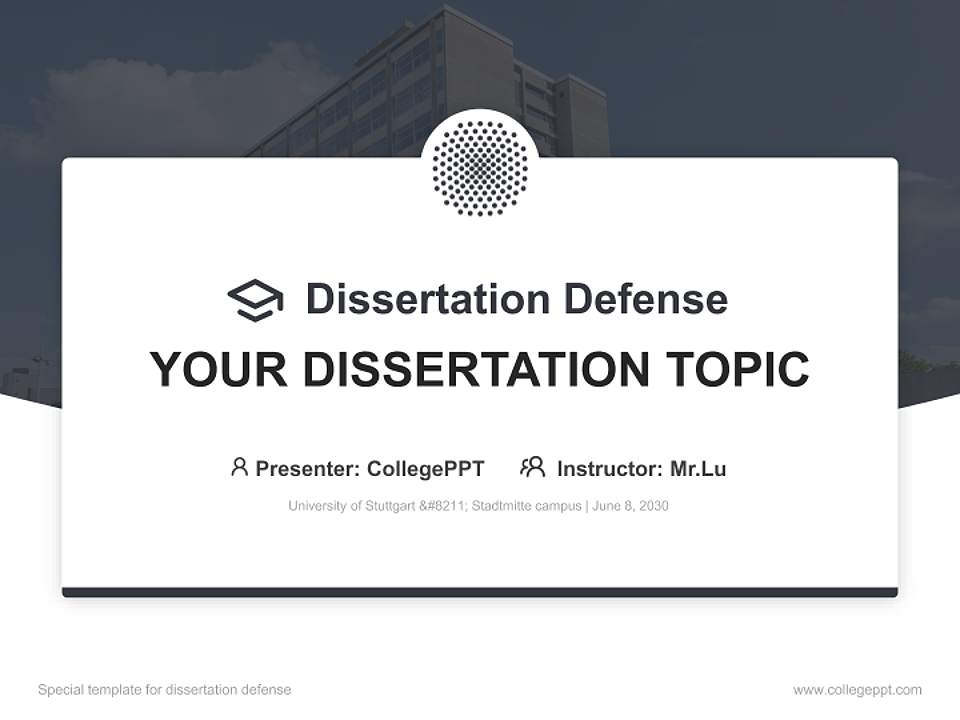 University of Stuttgart – Stadtmitte campus Graduation Thesis Defense PPT Template4:3 ratio PPT effect preview image7