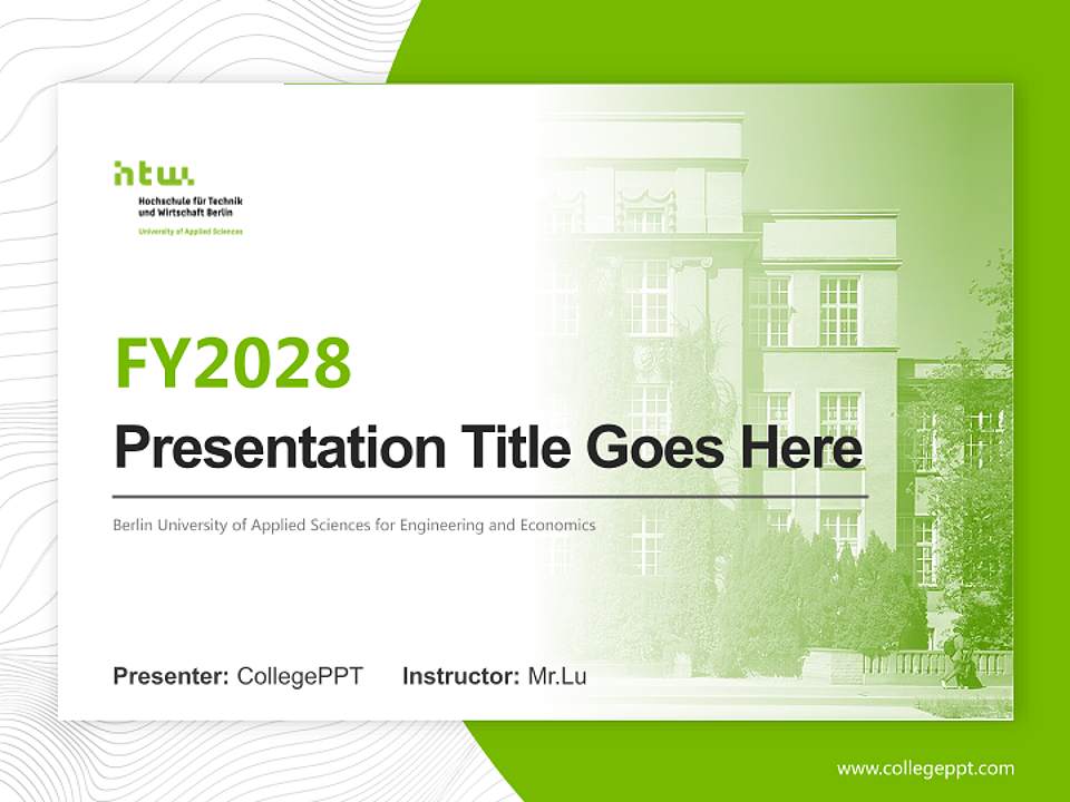 Berlin University of Applied Sciences for Engineering and Economics Academic Presentation/Research Findings Report PPT Template4:3 ratio PPT effect preview image5