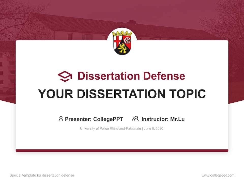 University of Police Rhineland-Palatinate Graduation Thesis Defense PPT Template4:3 ratio PPT effect preview image7