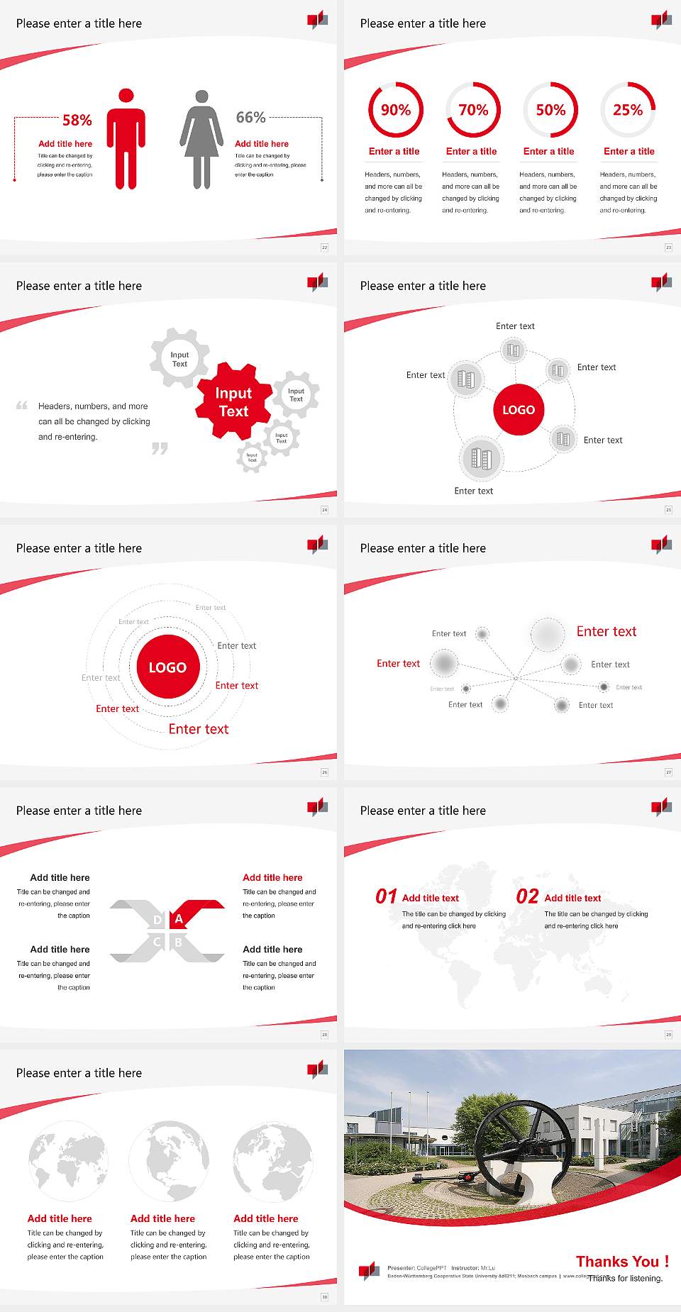 Baden-Württemberg Cooperative State University – Mosbach campus Course/Courseware Creation PPT Template4:3 ratio PPT effect preview image4