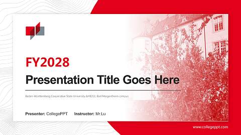 Baden-Württemberg Cooperative State University – Bad Mergentheim campus Academic Presentation/Research Findings Report PPT Template