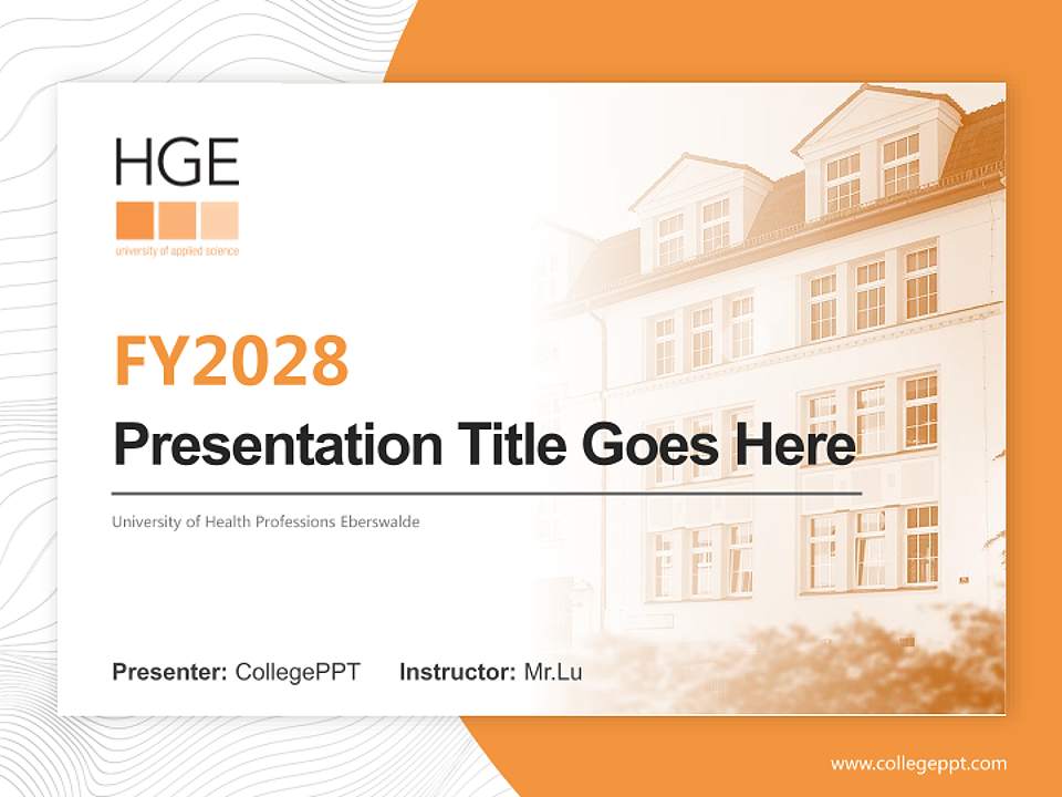 University of Health Professions Eberswalde Academic Presentation/Research Findings Report PPT Template4:3 ratio PPT effect preview image5