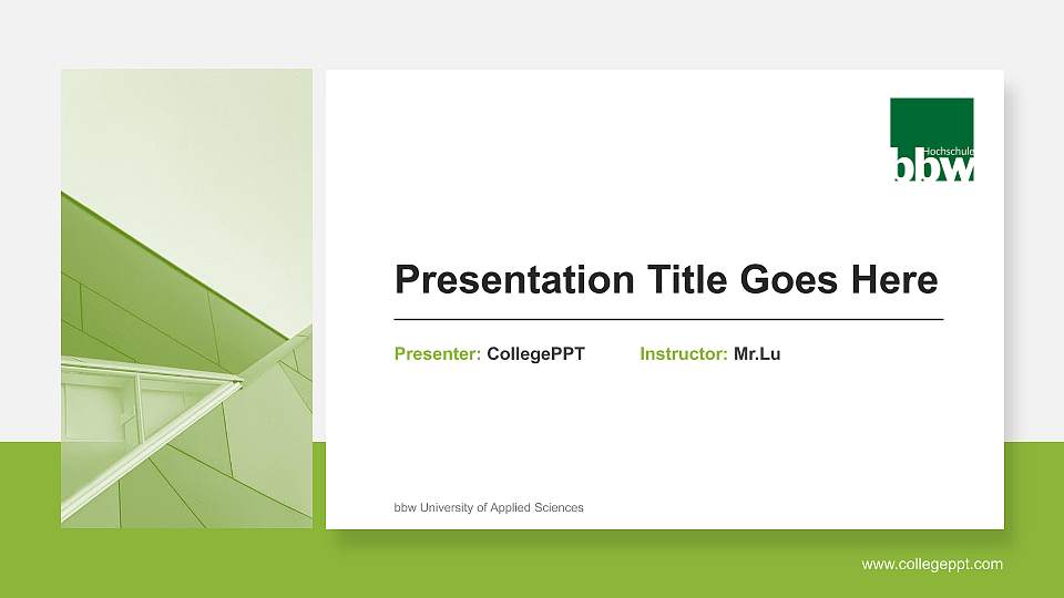 bbw University of Applied Sciences General PPT Template16:9 ratio PPT effect preview image