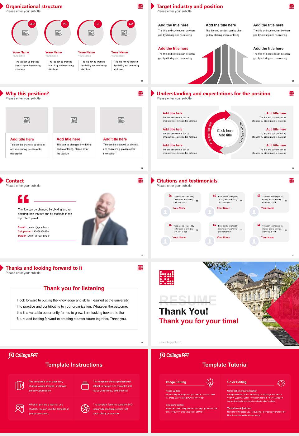 Berlin University of the Arts Resume PPT Template16:9 ratio PPT effect preview image4