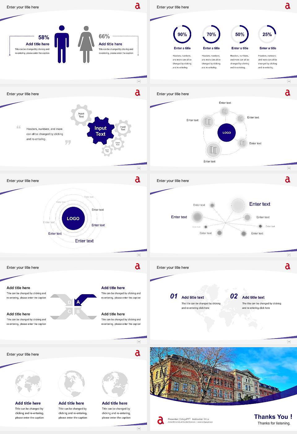 Anhalt University of Applied Sciences Course/Courseware Creation PPT Template16:9 ratio PPT effect preview image4