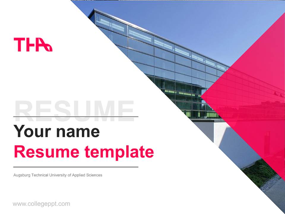 Augsburg Technical University of Applied Sciences Resume PPT Template4:3 ratio PPT effect preview image5