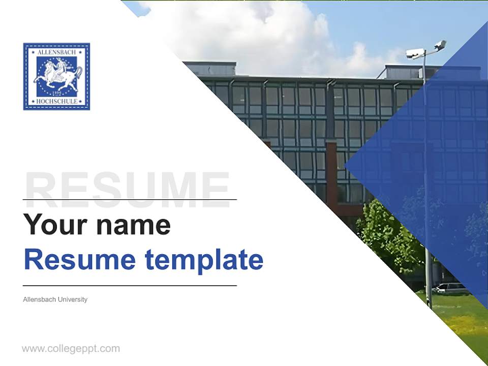 Allensbach University Resume PPT Template4:3 ratio PPT effect preview image5