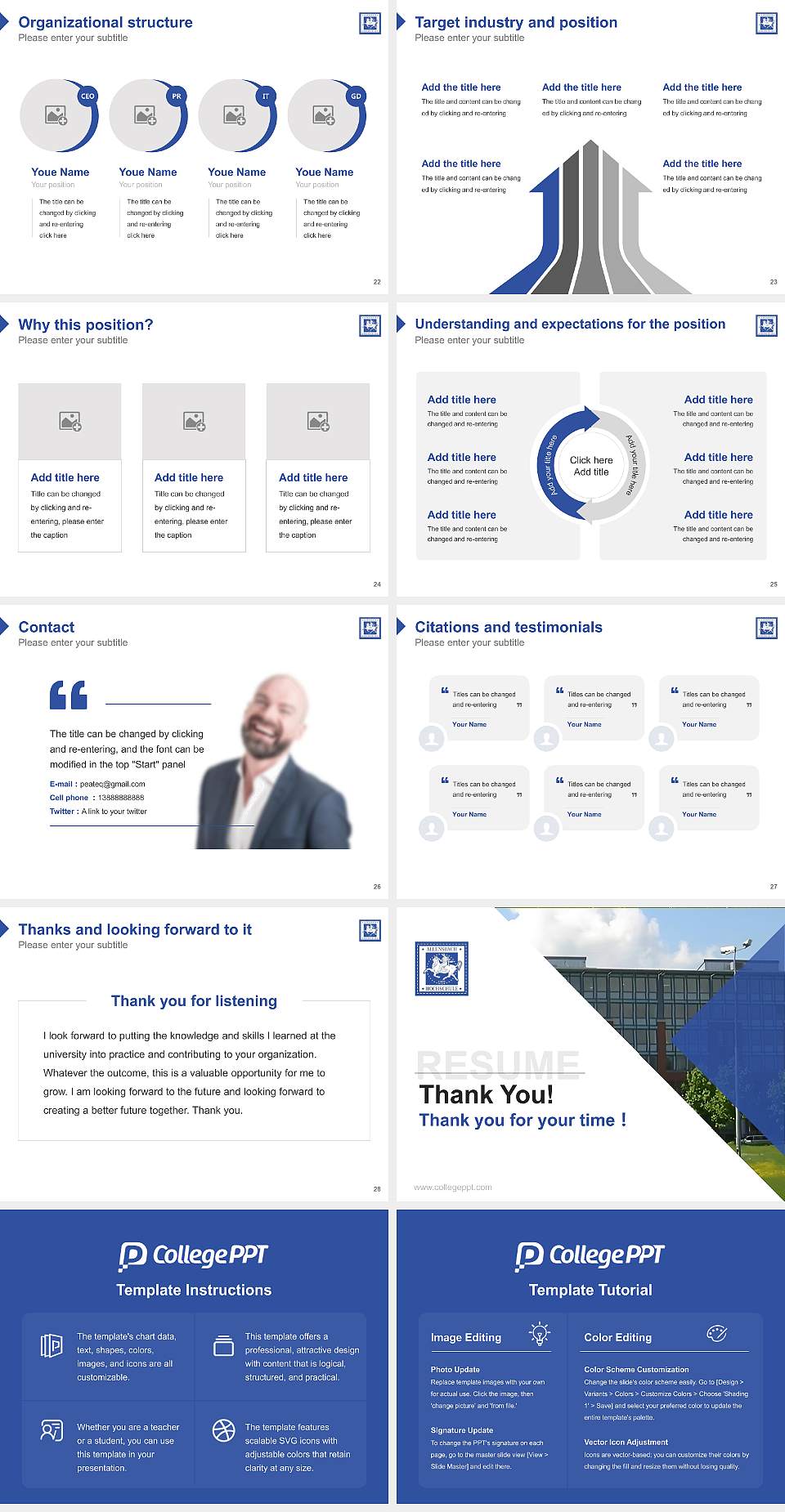 Allensbach University Resume PPT Template4:3 ratio PPT effect preview image4