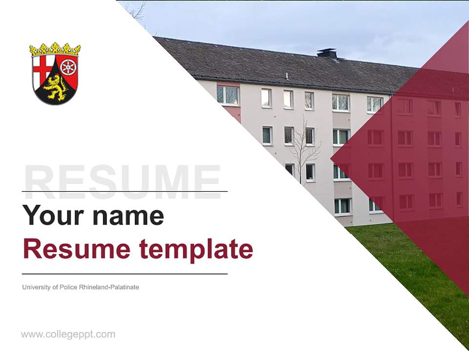 University of Police Rhineland-Palatinate Resume PPT Template4:3 ratio PPT effect preview image5