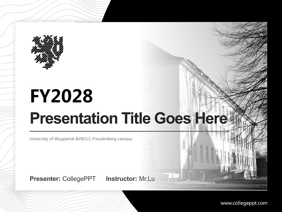 University of Wuppertal – Freudenberg campus Academic Presentation/Research Findings Report PPT Template4:3 ratio PPT effect preview image5