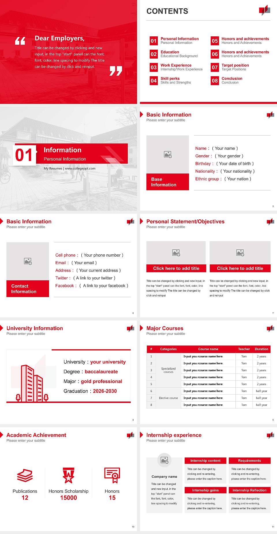 Baden-Württemberg Cooperative State University – Friedrichshafen campus Resume PPT Template4:3 ratio PPT effect preview image2