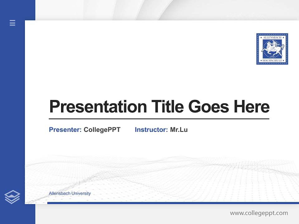 Allensbach University Thesis Proposal/Graduation Defense PPT Template4:3 ratio PPT effect preview image5