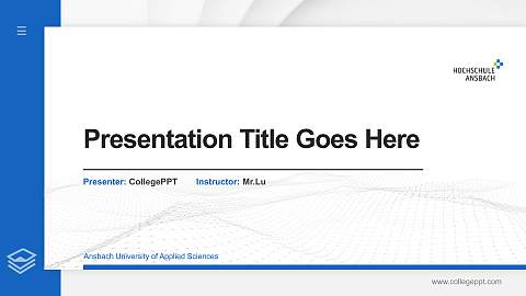 Ansbach University of Applied Sciences Thesis Proposal/Graduation Defense PPT Template