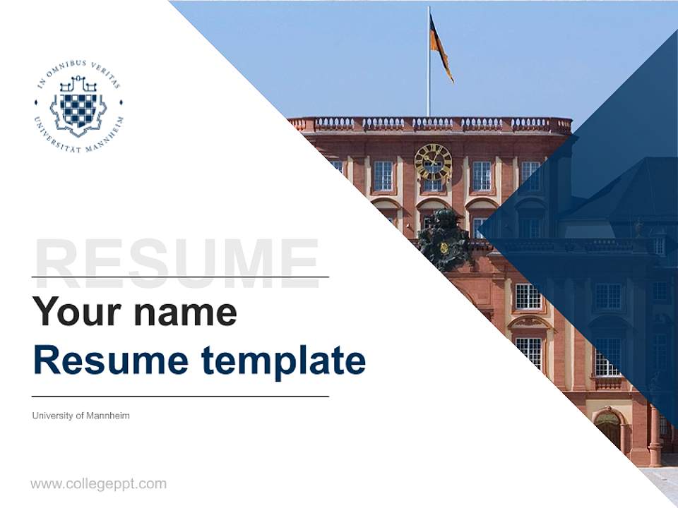 University of Mannheim Resume PPT Template4:3 ratio PPT effect preview image5