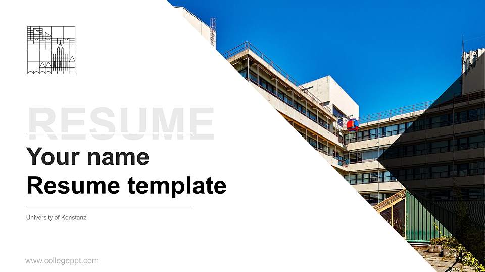 University of Konstanz Resume PPT Template16:9 ratio PPT effect preview image