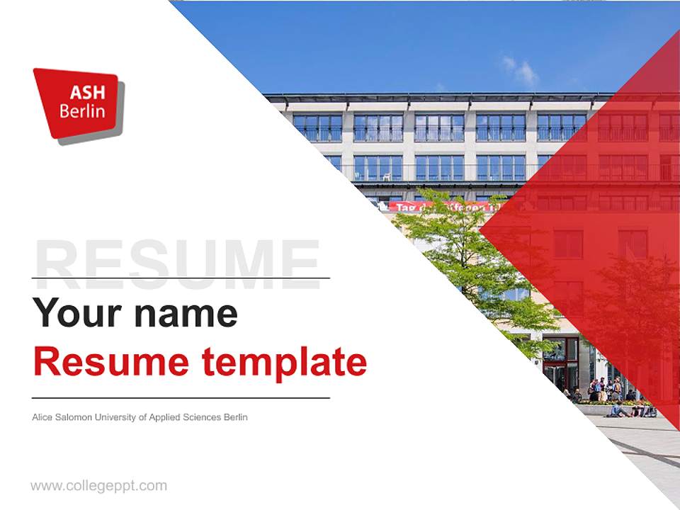 Alice Salomon University of Applied Sciences Berlin Resume PPT Template4:3 ratio PPT effect preview image5