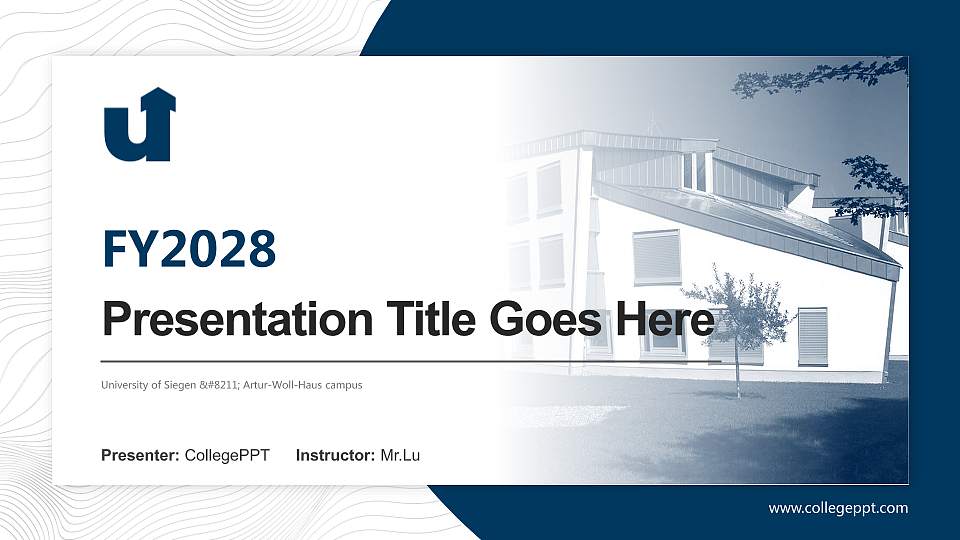 University of Siegen – Artur-Woll-Haus campus Academic Presentation/Research Findings Report PPT Template16:9 ratio PPT effect preview image1