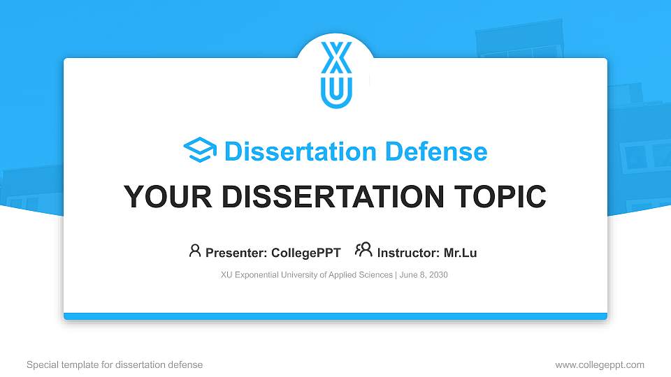 XU Exponential University of Applied Sciences Graduation Thesis Defense PPT Template16:9 ratio PPT effect preview image