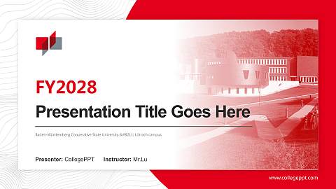 Baden-Württemberg Cooperative State University – Lörrach campus Academic Presentation/Research Findings Report PPT Template