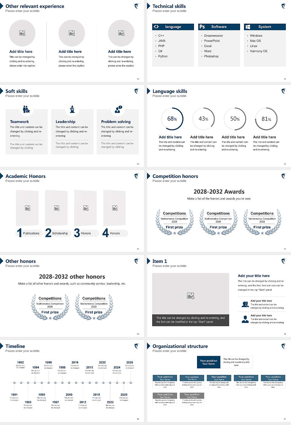 Worms University of Applied Sciences Resume PPT Template16:9 ratio PPT effect preview image3