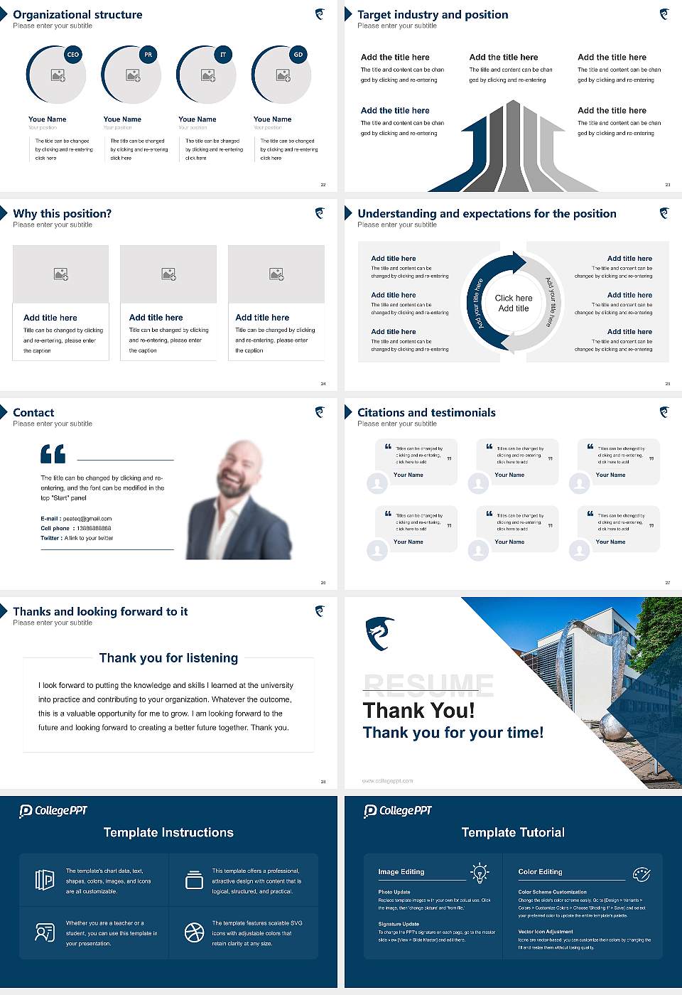 Worms University of Applied Sciences Resume PPT Template16:9 ratio PPT effect preview image4