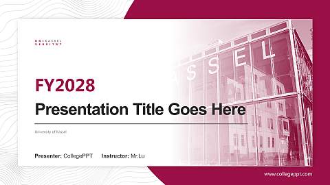 University of Kassel Academic Presentation/Research Findings Report PPT Template