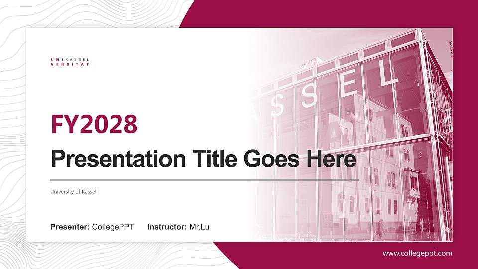 University of Kassel Academic Presentation/Research Findings Report PPT Template16:9 ratio PPT effect preview image