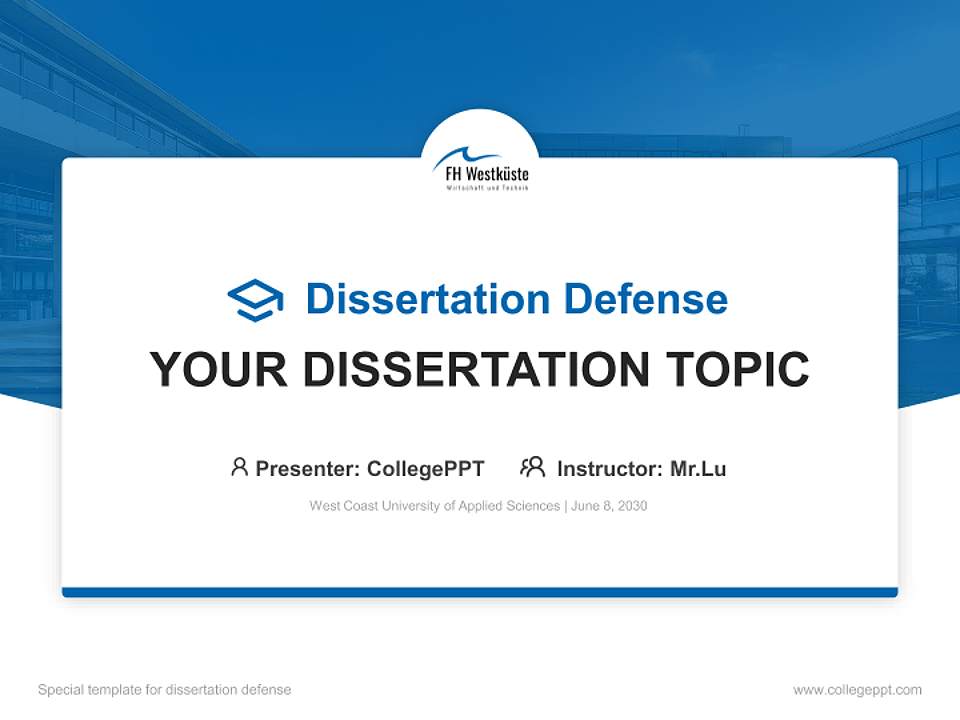 West Coast University of Applied Sciences Graduation Thesis Defense PPT Template4:3 ratio PPT effect preview image7