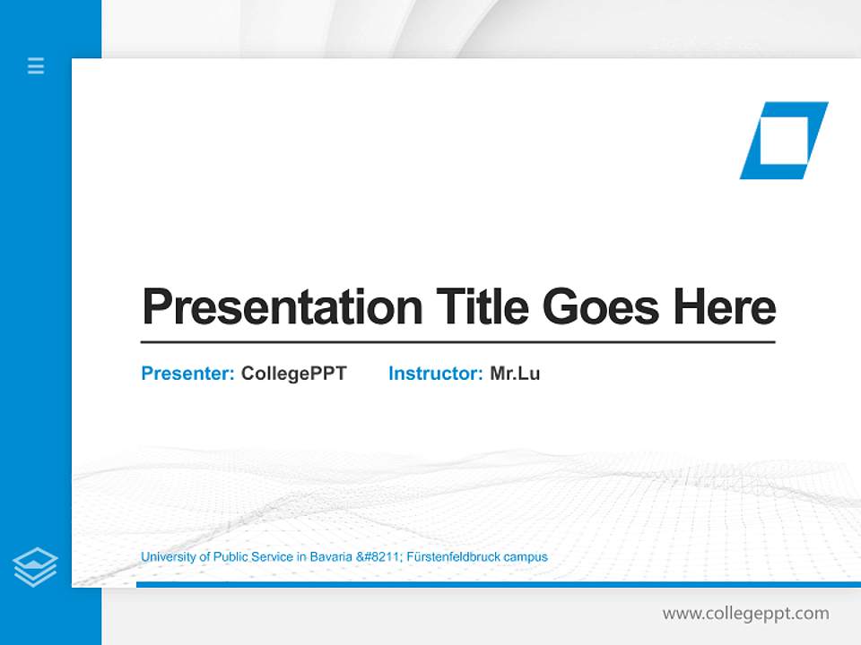 University of Public Service in Bavaria – Fürstenfeldbruck campus Thesis Proposal/Graduation Defense PPT Template4:3 ratio PPT effect preview image5