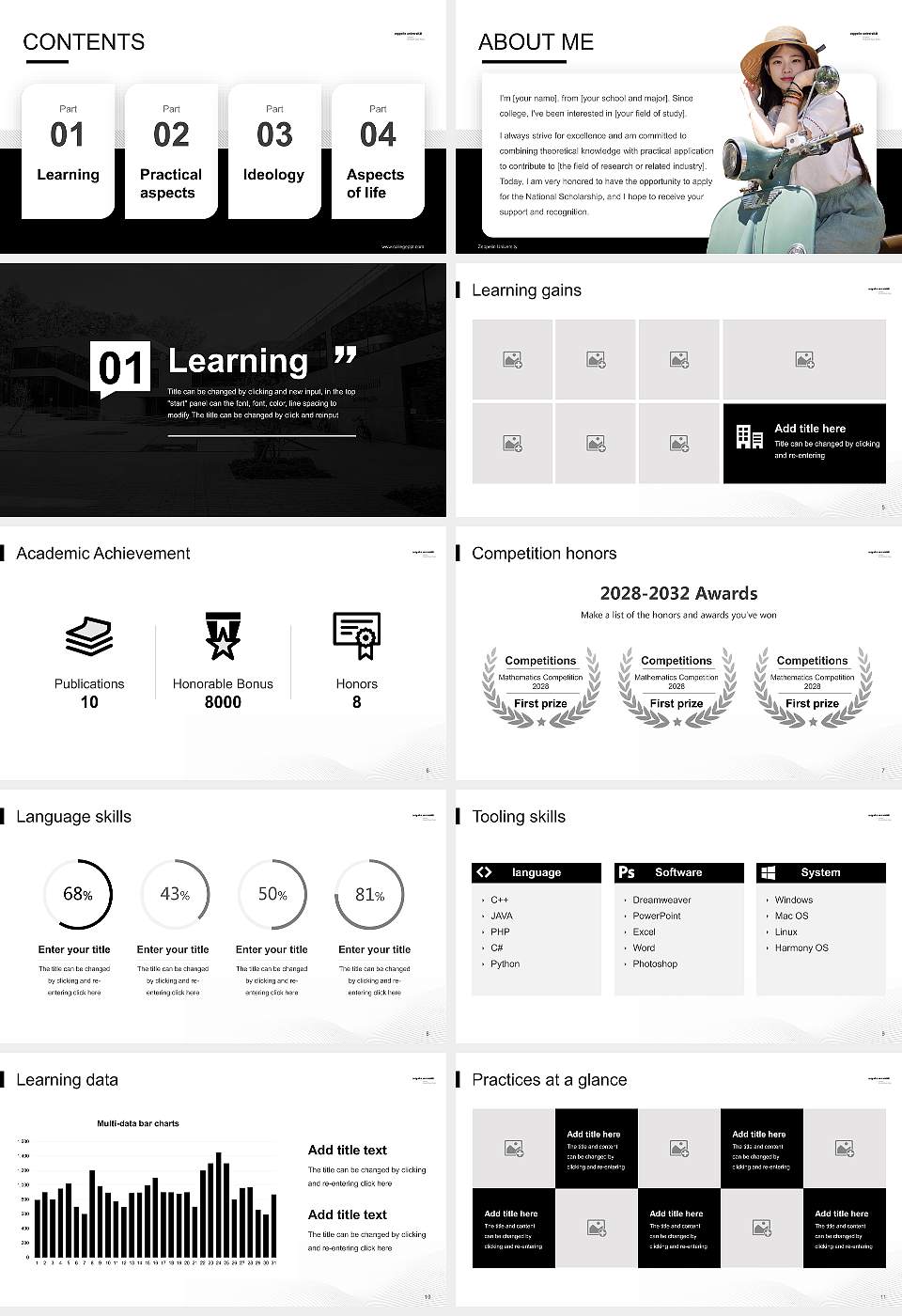 Zeppelin University National Scholarship Defense PPT Template16:9 ratio PPT effect preview image2