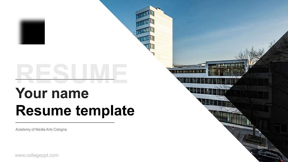 Academy of Media Arts Cologne Resume PPT Template16:9 ratio PPT effect preview image