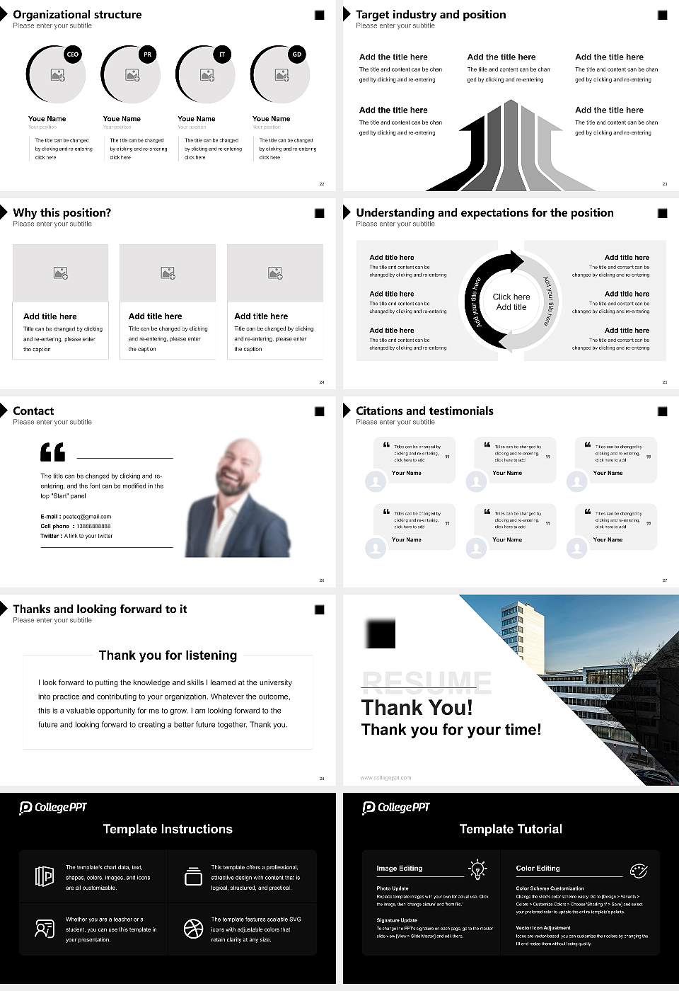 Academy of Media Arts Cologne Resume PPT Template16:9 ratio PPT effect preview image4