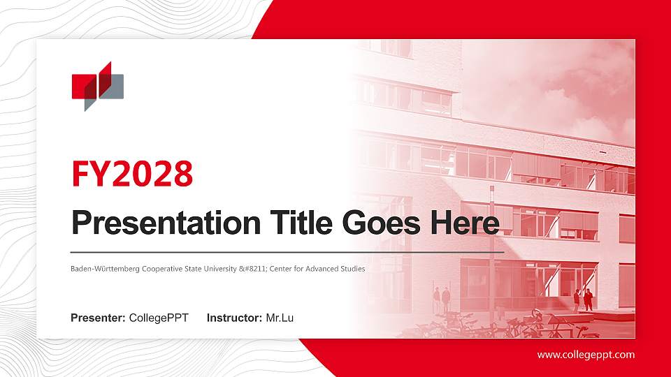 Baden-Württemberg Cooperative State University – Center for Advanced Studies Academic Presentation/Research Findings Report PPT Template16:9 ratio PPT effect preview image