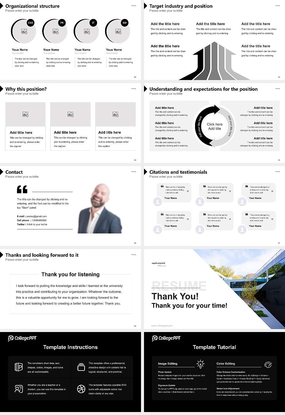 Zeppelin University Resume PPT Template16:9 ratio PPT effect preview image4