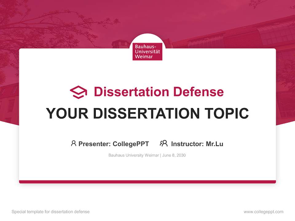 Bauhaus University Weimar Graduation Thesis Defense PPT Template4:3 ratio PPT effect preview image7