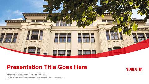 VICTORIA International University of Applied Sciences Course/Courseware Creation PPT Template