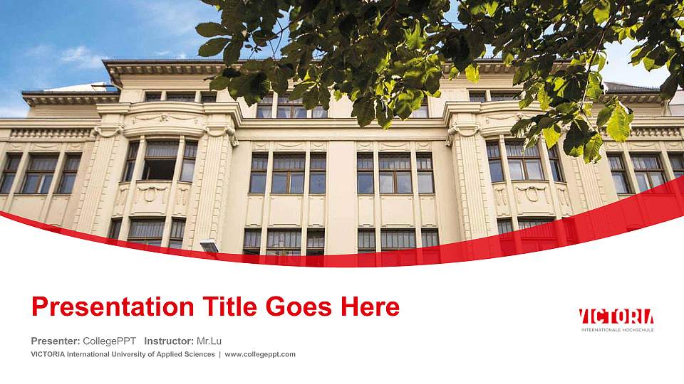 VICTORIA International University of Applied Sciences Course/Courseware Creation PPT Template16:9 ratio PPT effect preview image