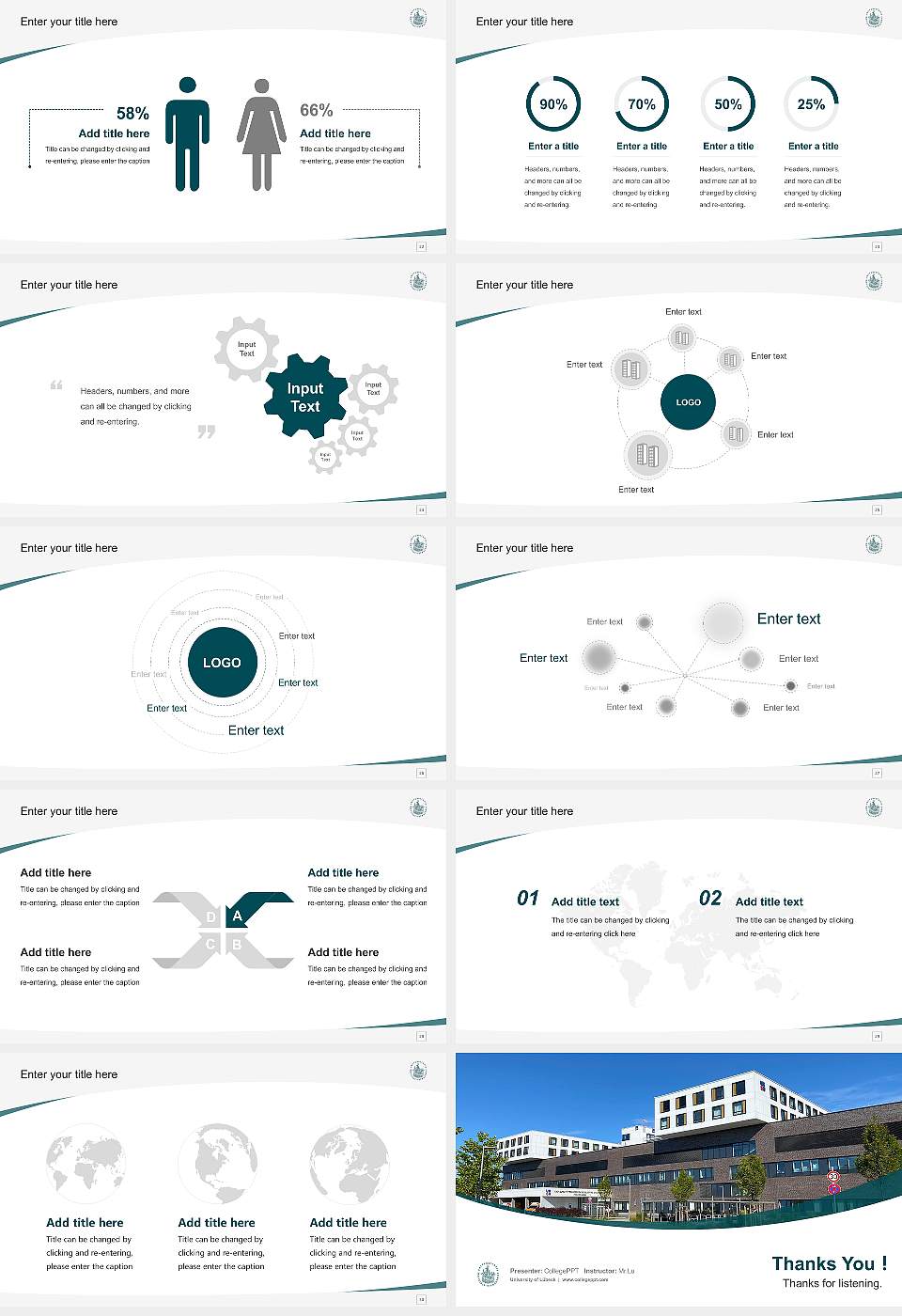 University of Lübeck Course/Courseware Creation PPT Template16:9 ratio PPT effect preview image4