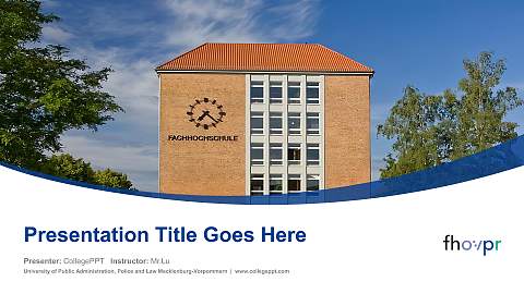 University of Public Administration, Police and Law Mecklenburg-Vorpommern Course/Courseware Creation PPT Template