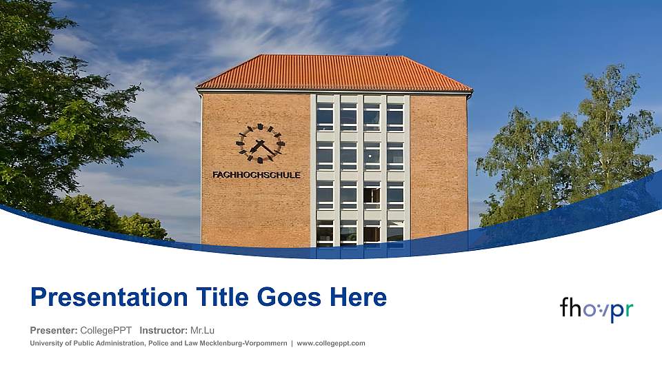 University of Public Administration, Police and Law Mecklenburg-Vorpommern Course/Courseware Creation PPT Template16:9 ratio PPT effect preview image