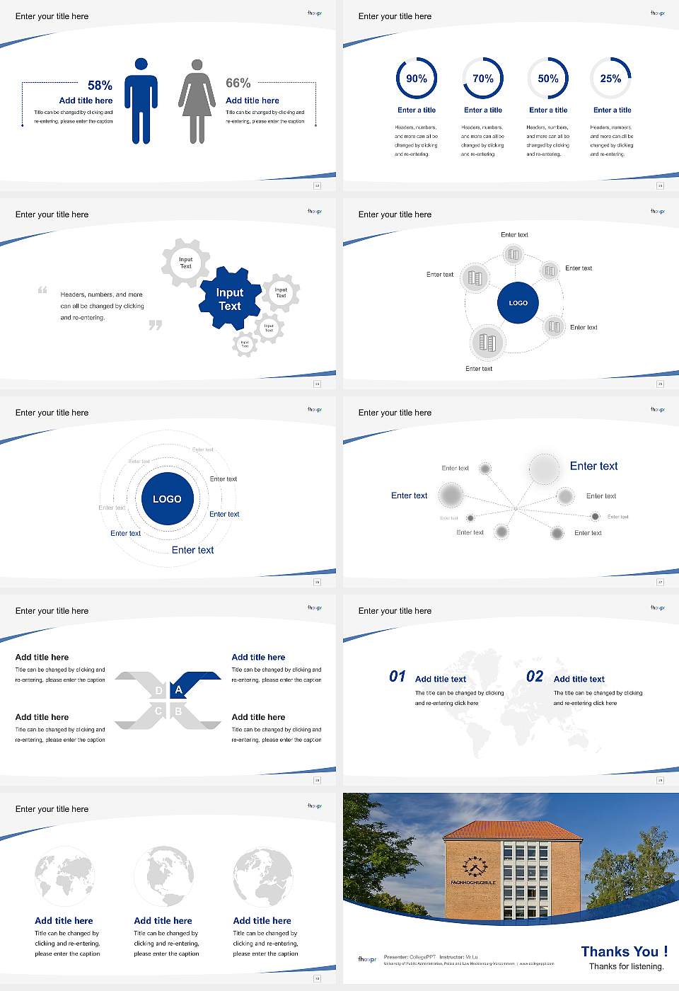 University of Public Administration, Police and Law Mecklenburg-Vorpommern Course/Courseware Creation PPT Template16:9 ratio PPT effect preview image4