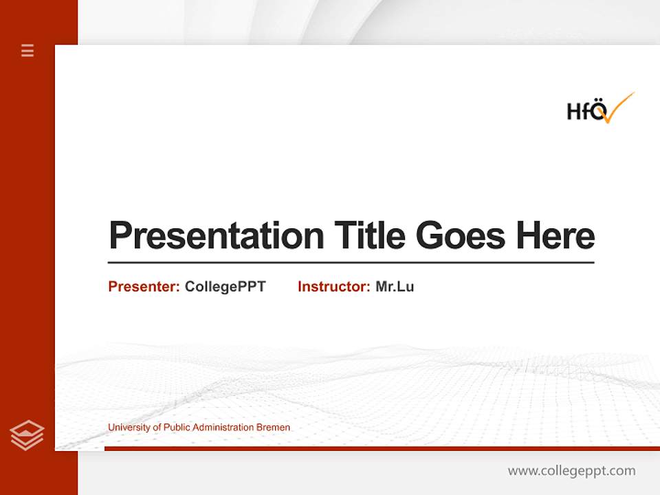 University of Public Administration Bremen Thesis Proposal/Graduation Defense PPT Template4:3 ratio PPT effect preview image5