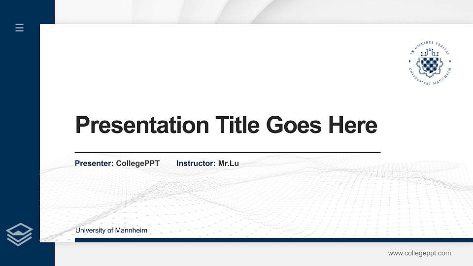 University of Mannheim Thesis Proposal/Graduation Defense PPT Template16:9 ratio PPT effect preview image